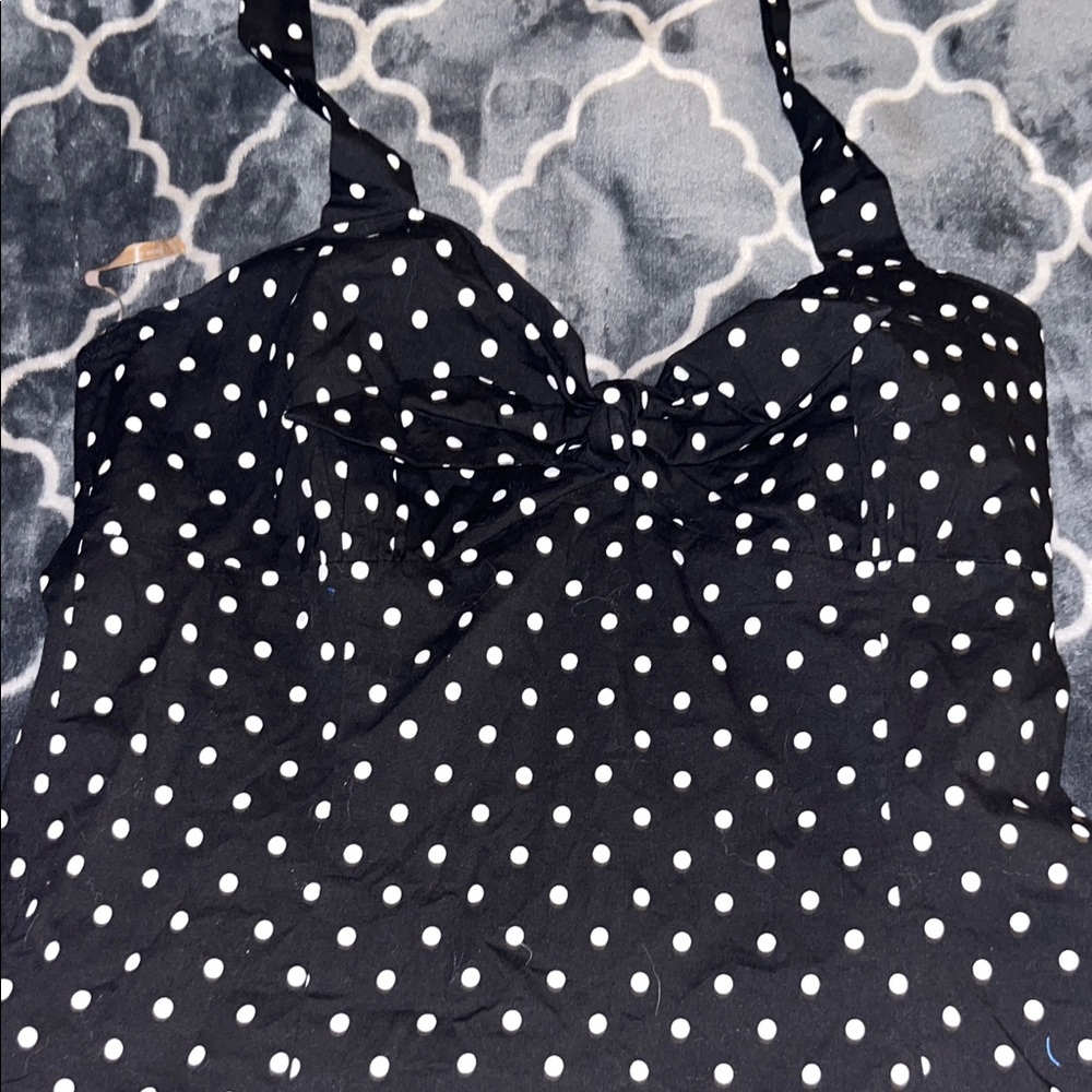 Forever 21 Black and White Spotted Midi Dress - Picture 4 of 5